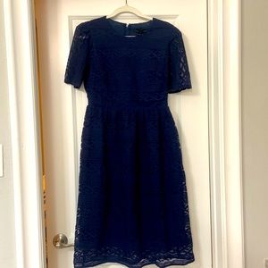 Navy Lace Midi Dress